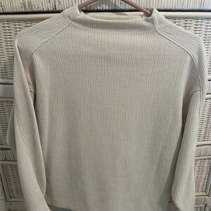 cream madewell ribbed mockneck